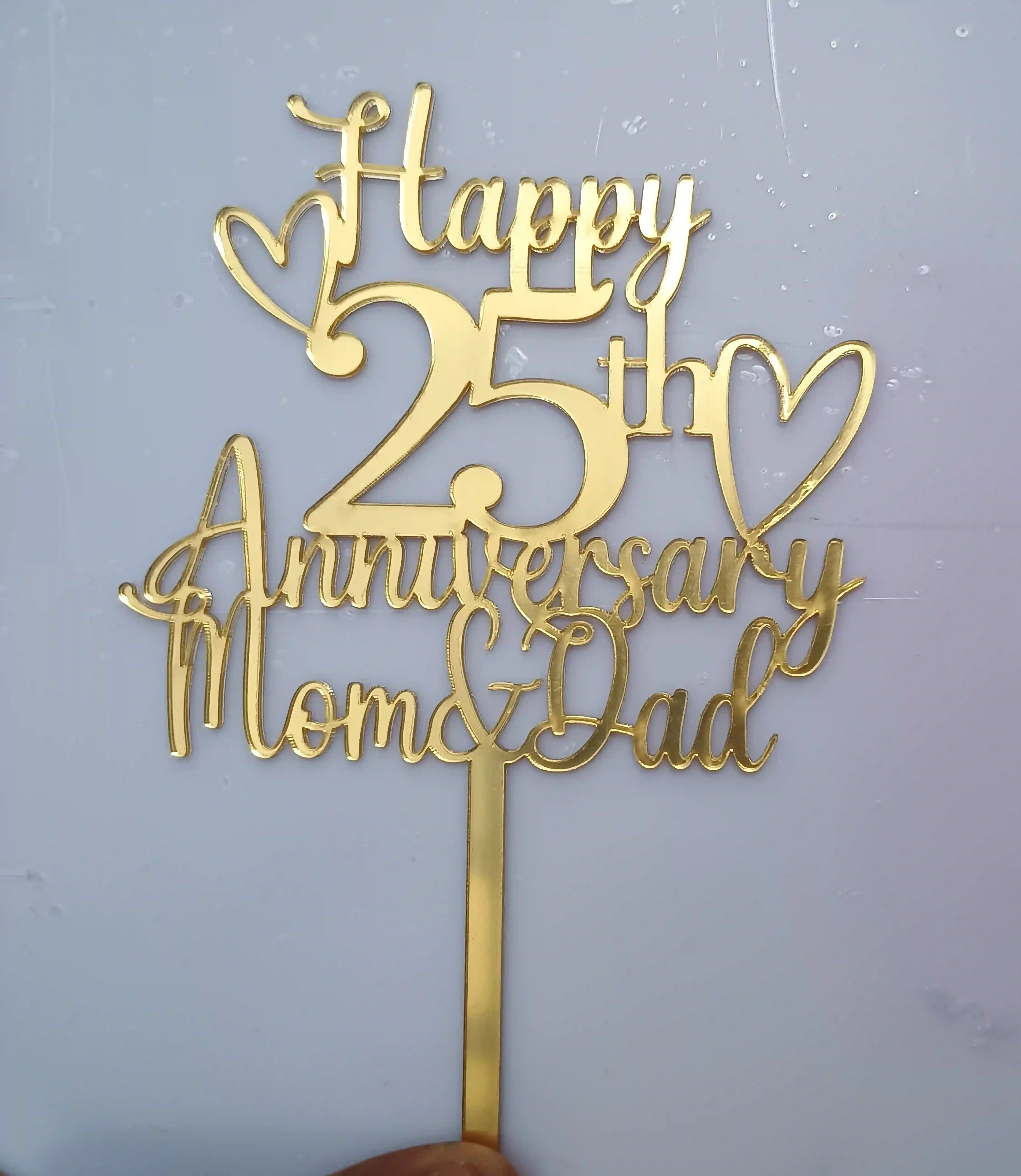 Acrylic anniversary cake topper in Vasai
