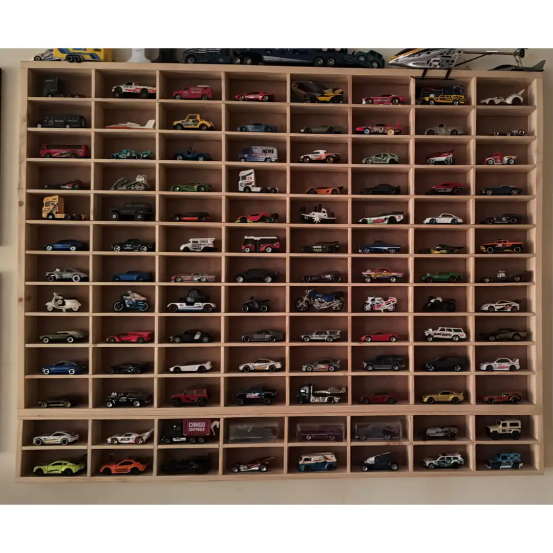 Wooden hotwheels display stand