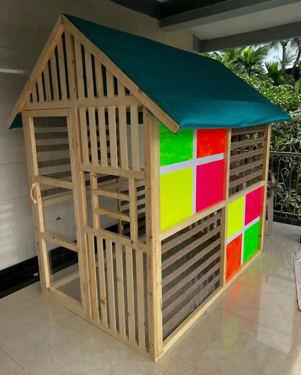 Wooden playhouse for kids