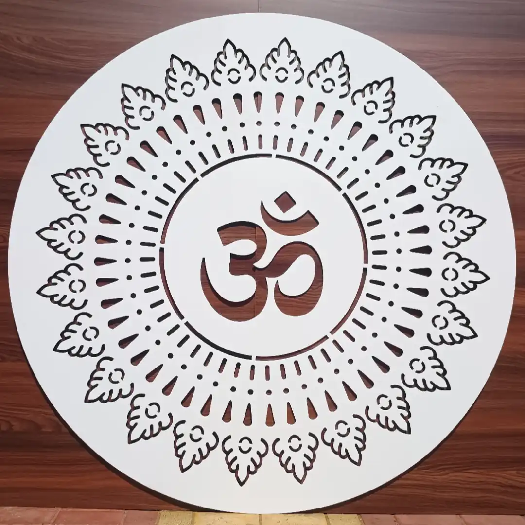 Acrylic mandir jali laser cutting
