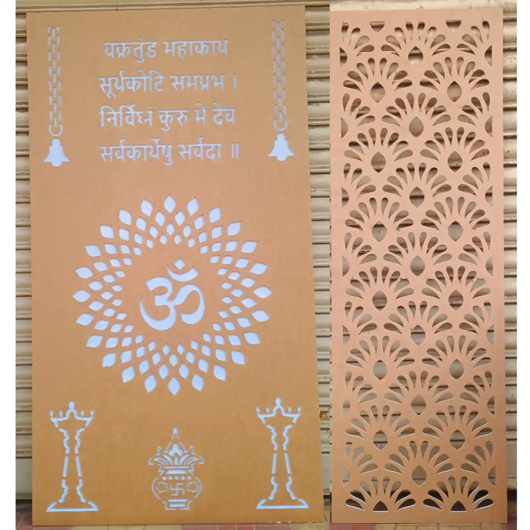 Acrylic Mandir jali laser cutting