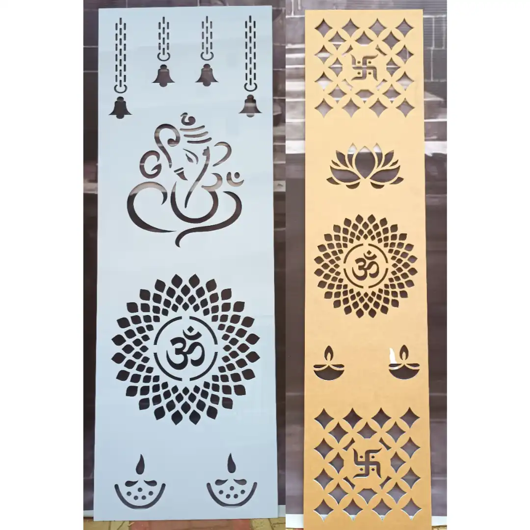 Acrylic Mandir jali laser cutting