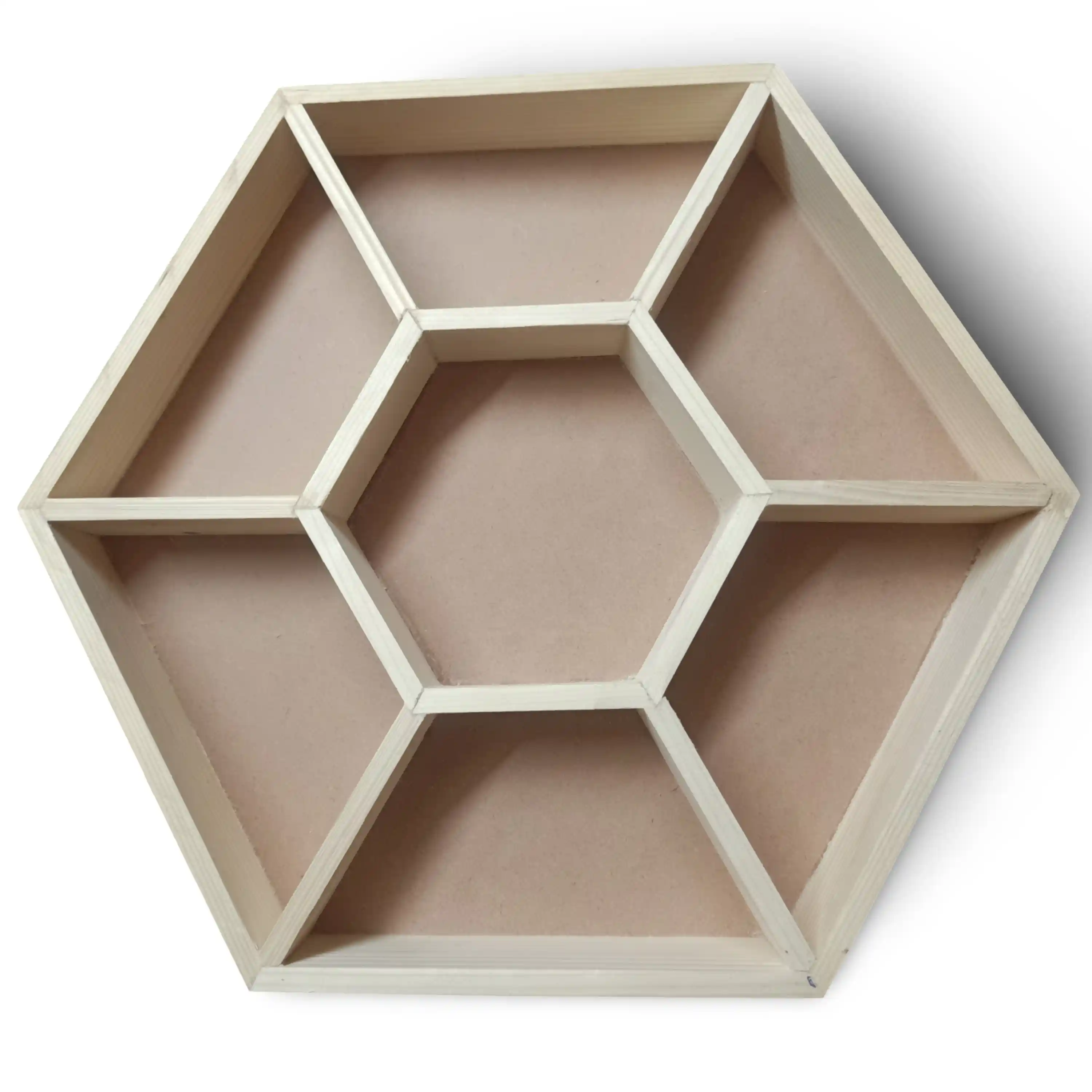 Pine wood hexagon tray